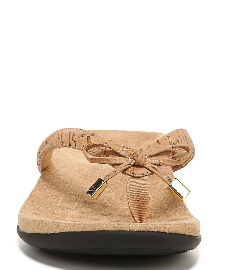 Vionic Bella II Cork Bow Detail Flip Flops