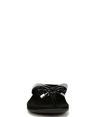 Vionic Bella Patent Bow Detail Thong Slip-On Sandals