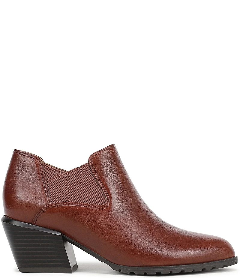 Vionic Bethany Leather Stacked Heel Booties