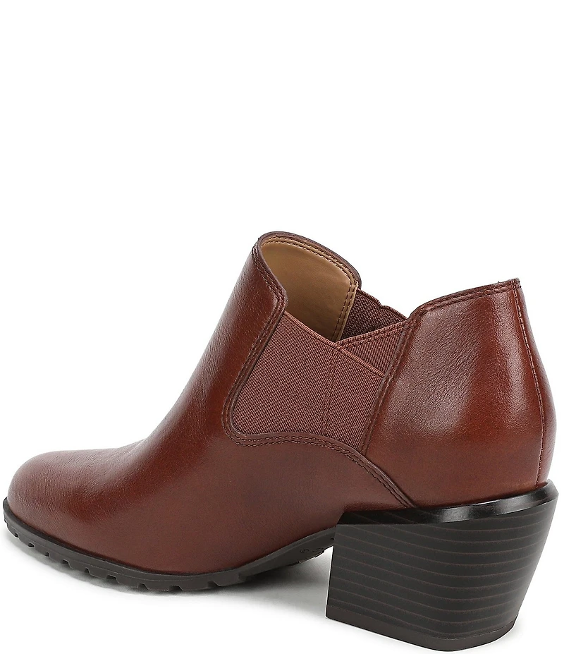 Vionic Bethany Leather Stacked Heel Booties