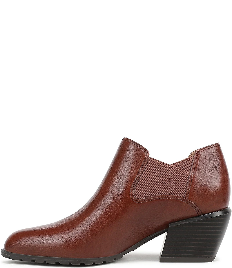 Vionic Bethany Leather Stacked Heel Booties