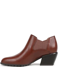 Vionic Bethany Leather Stacked Heel Booties
