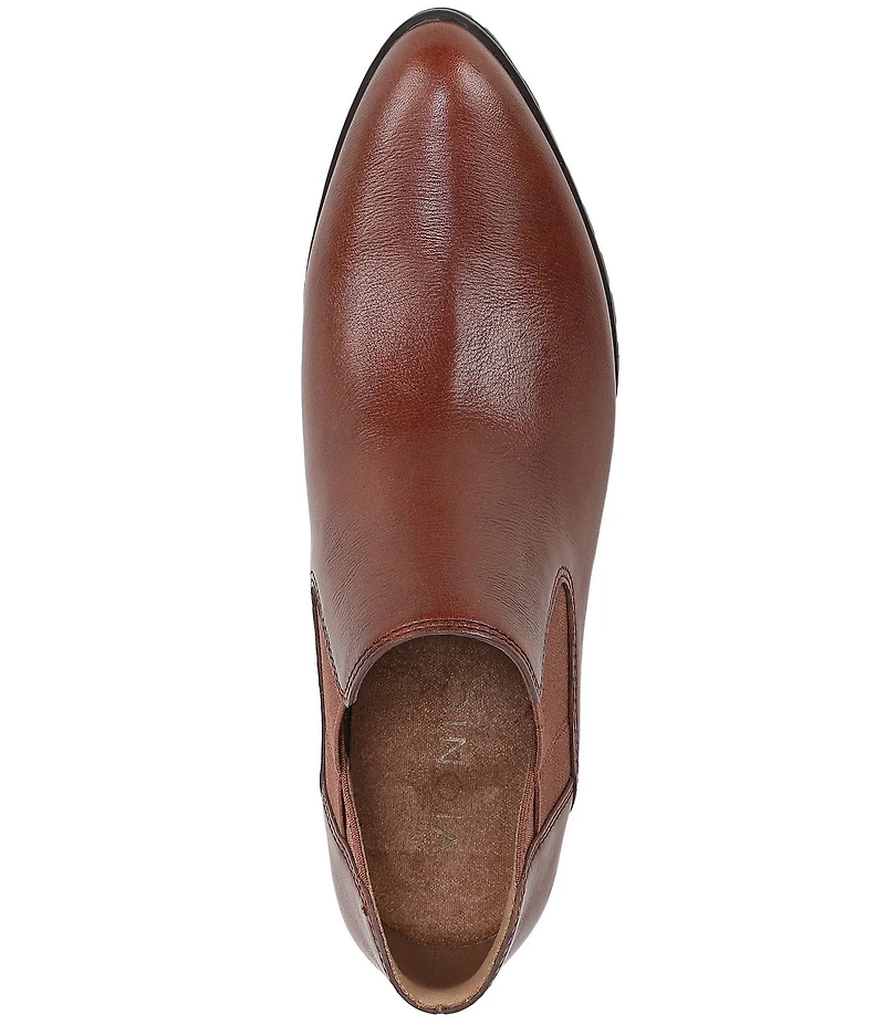 Vionic Bethany Leather Stacked Heel Booties