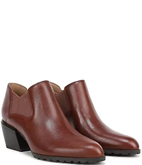 Vionic Bethany Leather Stacked Heel Booties