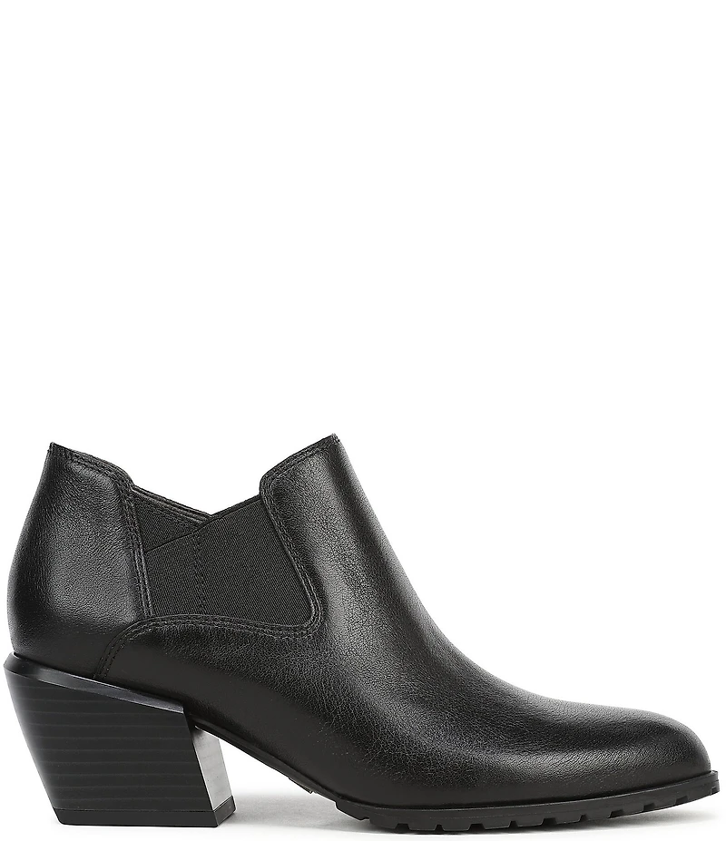 Vionic Bethany Leather Stacked Heel Booties