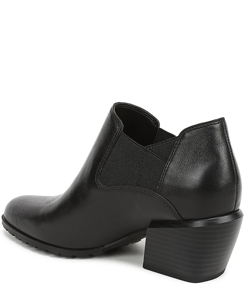 Vionic Bethany Leather Stacked Heel Booties
