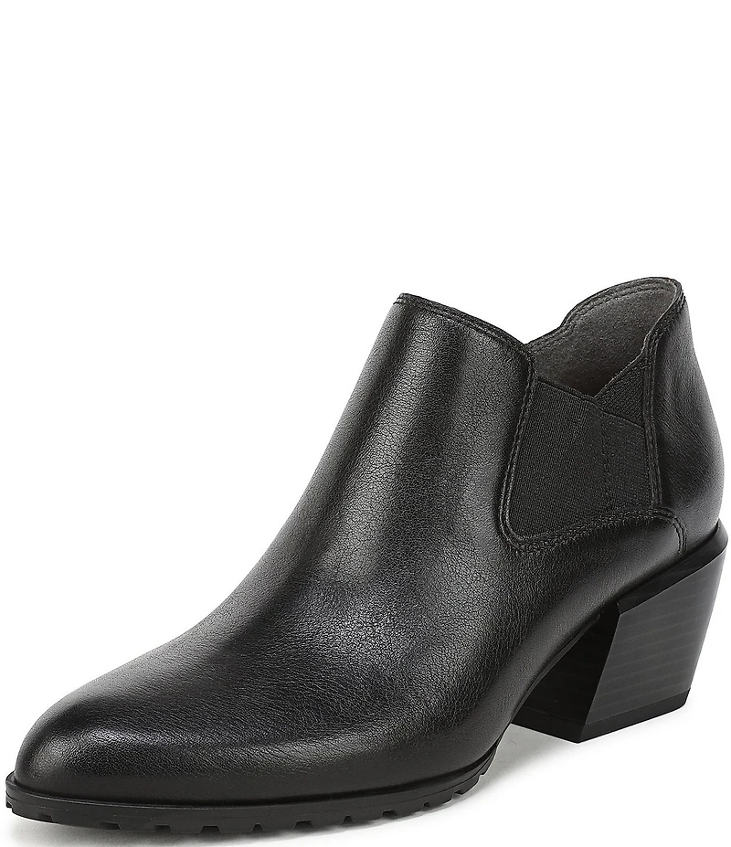 Vionic Bethany Leather Stacked Heel Booties