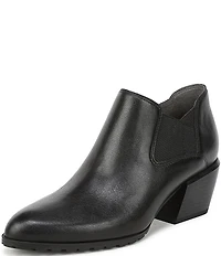 Vionic Bethany Leather Stacked Heel Booties