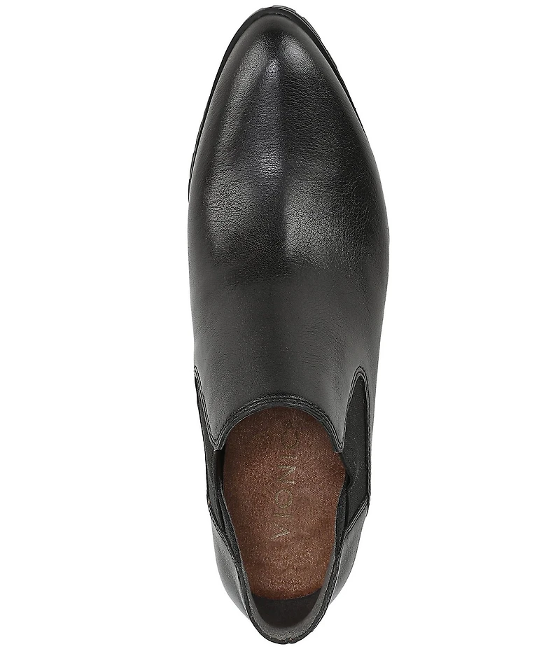 Vionic Bethany Leather Stacked Heel Booties