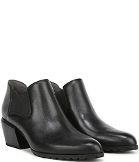 Vionic Bethany Leather Stacked Heel Booties