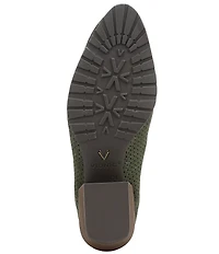 Vionic Bethany Perf Suede Stacked Heel Booties