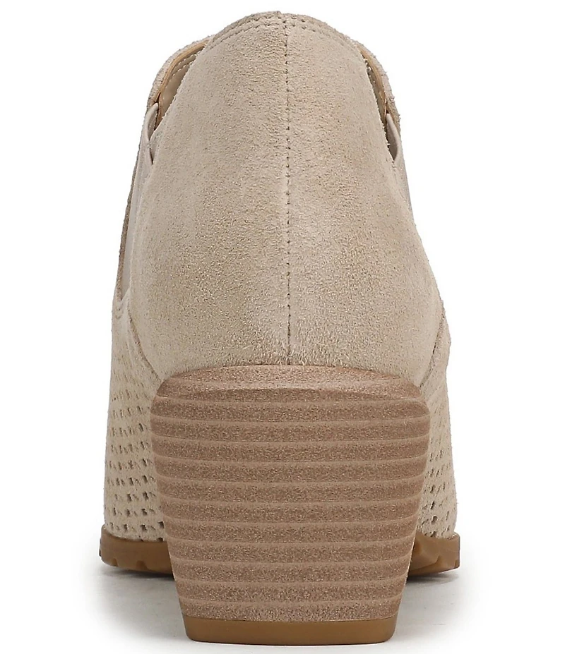 Vionic Bethany Perf Suede Stacked Heel Booties