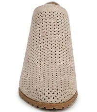Vionic Bethany Perf Suede Stacked Heel Booties