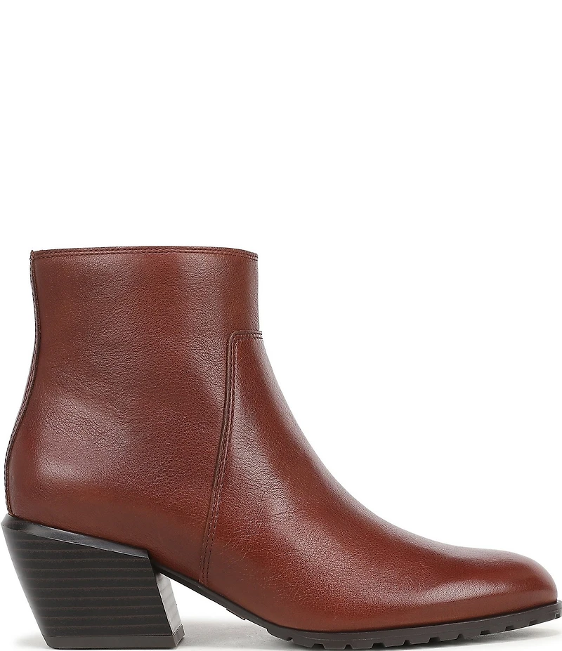 Vionic Bianca Leather Stacked Heel Booties