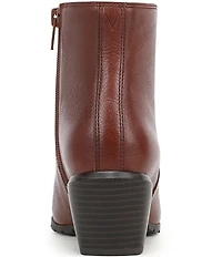Vionic Bianca Leather Stacked Heel Booties