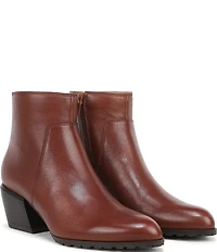 Vionic Bianca Leather Stacked Heel Booties