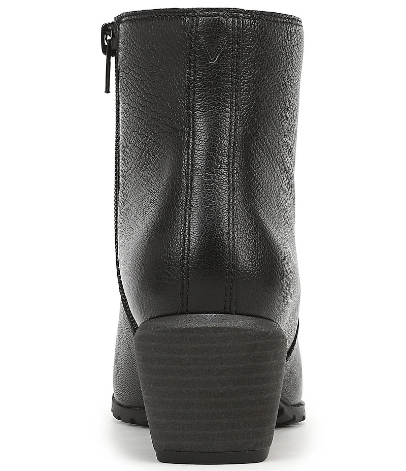 Vionic Bianca Leather Stacked Heel Booties