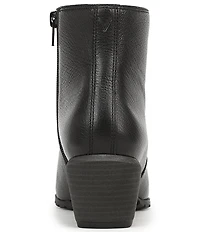 Vionic Bianca Leather Stacked Heel Booties