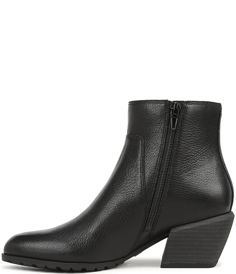 Vionic Bianca Leather Stacked Heel Booties