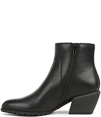Vionic Bianca Leather Stacked Heel Booties