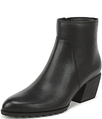 Vionic Bianca Leather Stacked Heel Booties