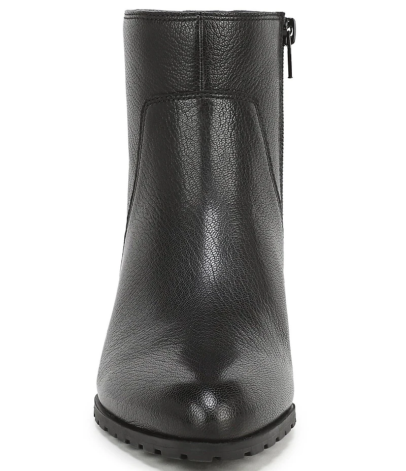 Vionic Bianca Leather Stacked Heel Booties
