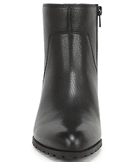Vionic Bianca Leather Stacked Heel Booties