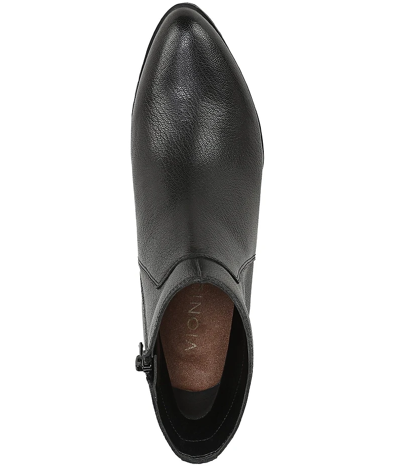 Vionic Bianca Leather Stacked Heel Booties