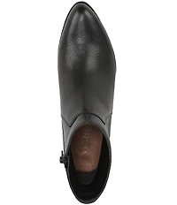 Vionic Bianca Leather Stacked Heel Booties