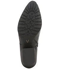 Vionic Bianca Leather Stacked Heel Booties