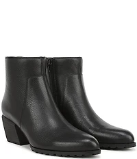 Vionic Bianca Leather Stacked Heel Booties