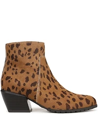 Vionic Bianca Leopard Calf Hair Stacked Heel Booties
