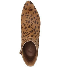 Vionic Bianca Leopard Calf Hair Stacked Heel Booties