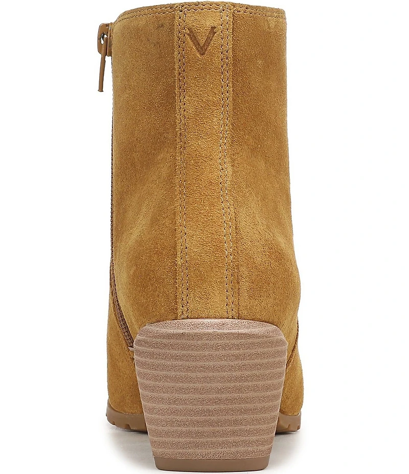 Vionic Bianca Suede Stacked Heel Booties