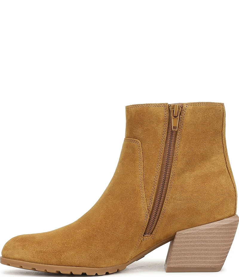 Vionic Bianca Suede Stacked Heel Booties