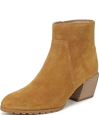 Vionic Bianca Suede Stacked Heel Booties