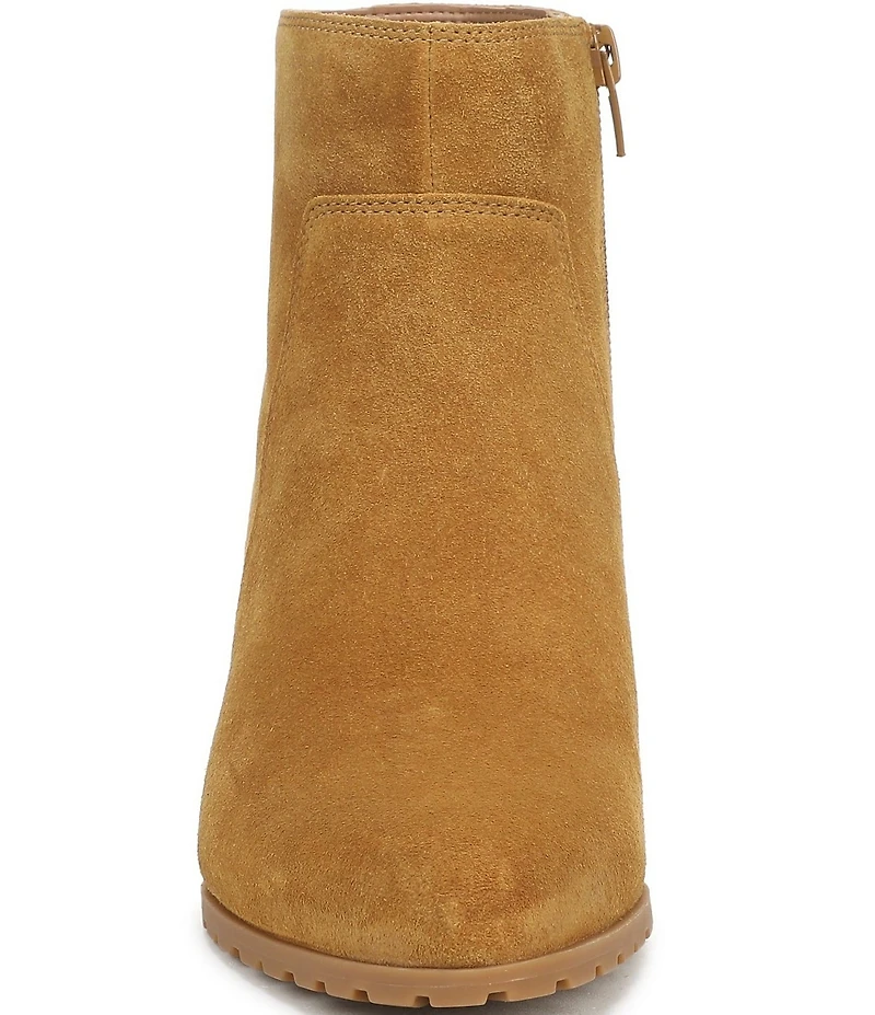 Vionic Bianca Suede Stacked Heel Booties