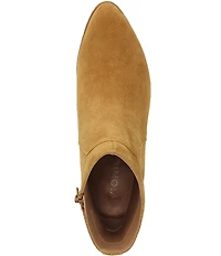 Vionic Bianca Suede Stacked Heel Booties