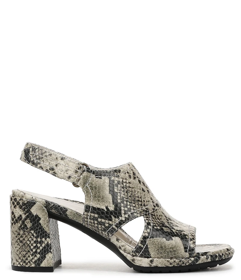 Vionic Bolinas Snake Embossed Leather Dress Sandals