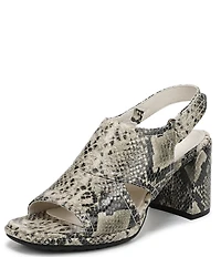 Vionic Bolinas Snake Embossed Leather Dress Sandals