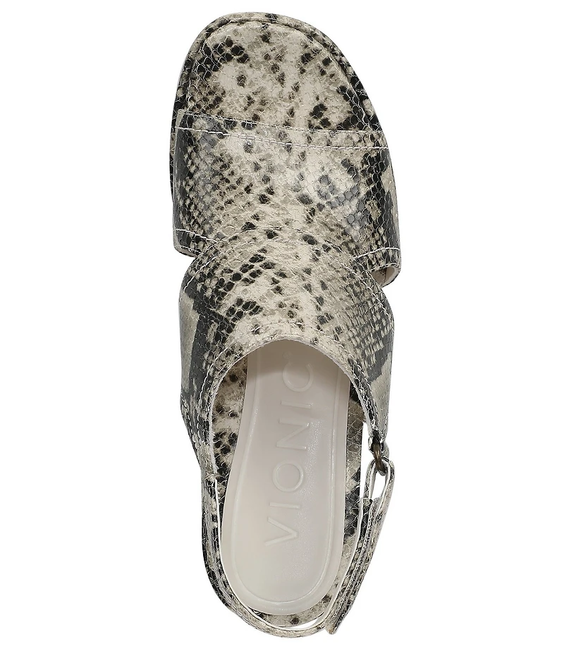 Vionic Bolinas Snake Embossed Leather Dress Sandals