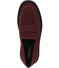 Vionic Caitlin Suede Croco Penny Loafers