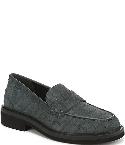 Vionic Caitlin Suede Croco Penny Loafers