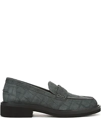 Vionic Caitlin Suede Croco Penny Loafers