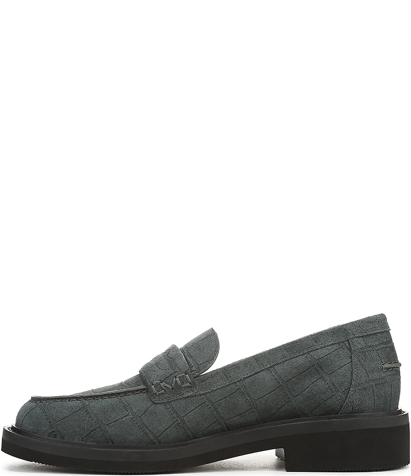 Vionic Caitlin Suede Croco Penny Loafers