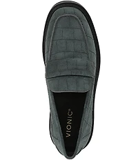 Vionic Caitlin Suede Croco Penny Loafers