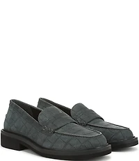 Vionic Caitlin Suede Croco Penny Loafers
