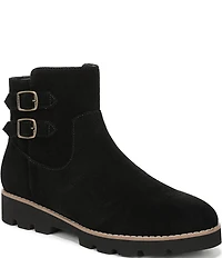 Vionic Carissa Suede Buckle Hardware Lugged Booties