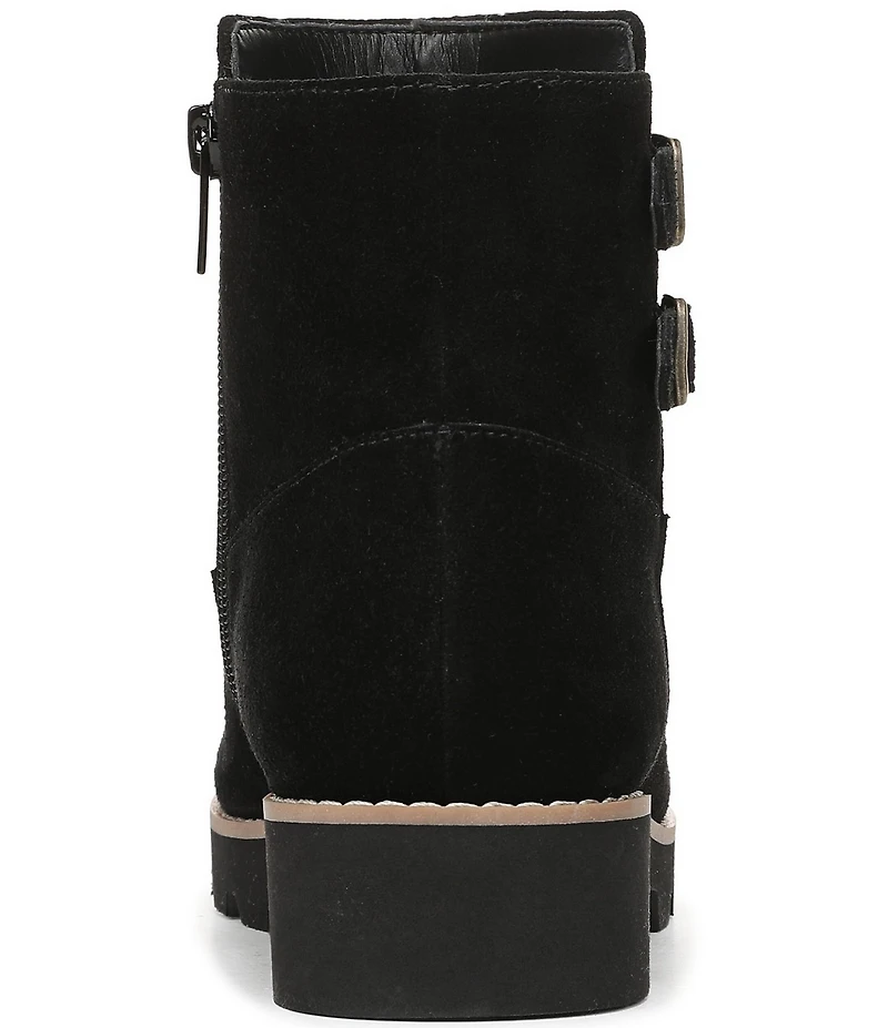 Vionic Carissa Suede Buckle Hardware Lugged Booties