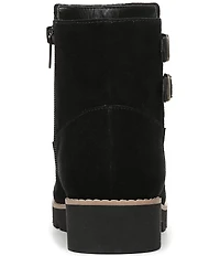 Vionic Carissa Suede Buckle Hardware Lugged Booties